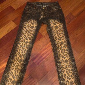 Stefano Shiny Cheetah Print Jeans